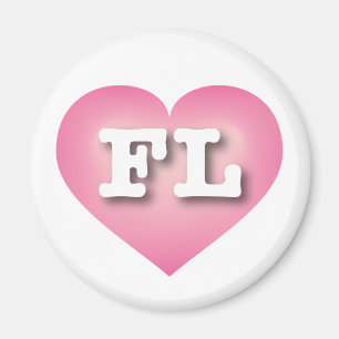 Florida Pink Fade Heart - I Liebe FL Magnet