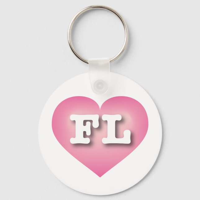 Florida Pink Fade Heart - I Liebe FL Schlüsselanhänger (Vorderseite)