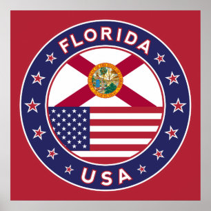 Florida, Plakat, mittelgroß, rot, 60 cm Poster