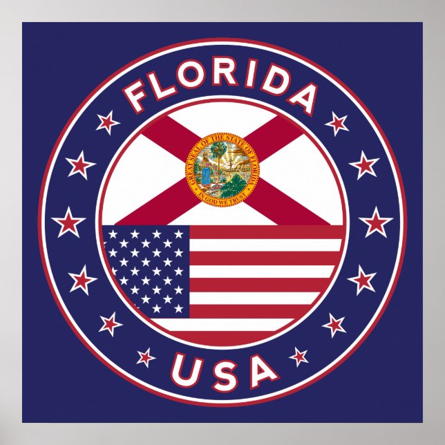 Florida, Poster, mittelgroß, blau Poster (Vorne)