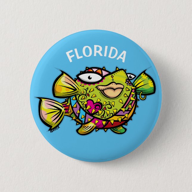 Florida Pufffisch Button (Vorderseite)
