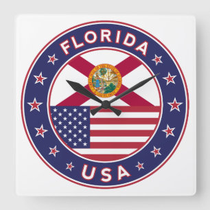 Florida Quadratische Wanduhr