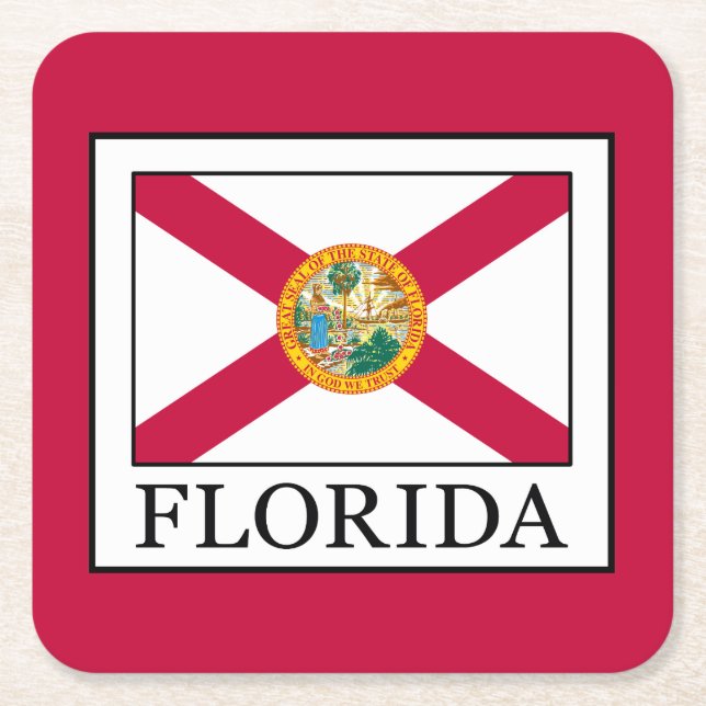 Florida Rechteckiger Pappuntersetzer (Vorderseite)