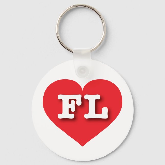 Florida Red Heart - I Liebe FL Schlüsselanhänger (Vorderseite)