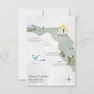 Florida Reise-Hochzeits-Itinerary-Map