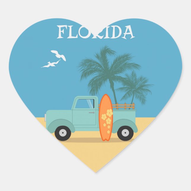 Florida: Reisemarke Herz-Aufkleber (Vorderseite)