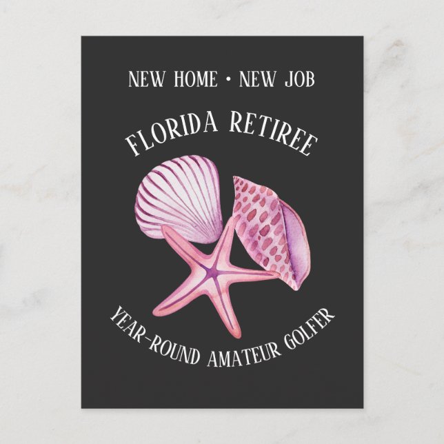 Florida Retiree Amateur Golfer Änderung der Adress Ankündigungspostkarte (Vorderseite)