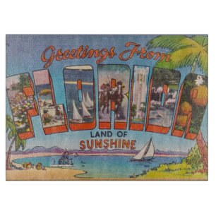 Florida Retro-Postkarte Schneidebrett