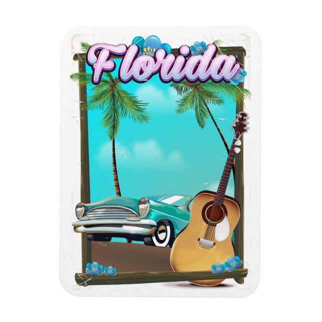 Florida Retro Reiseplakat Magnet (Vertikal)