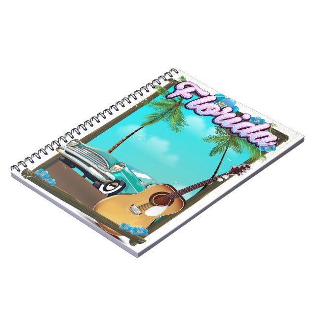 Florida Retro Reiseplakat Notizblock (Linke Seite)