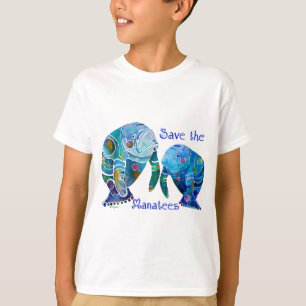Florida rettet die Manatis in den klaren Blues T-Shirt