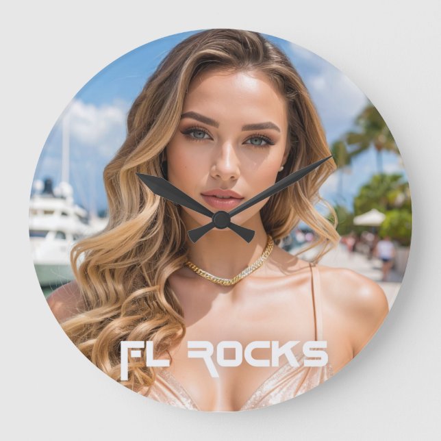 FLORIDA ROCKS GROßE WANDUHR (Vorderseite)