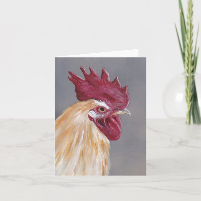 Florida Rooster Bird Art Note Card Karte (Vorderseite)