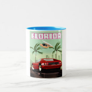 Florida roter Retro-Sportwagen Zweifarbige Tasse