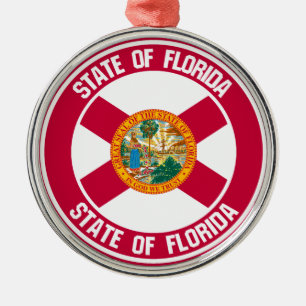 Florida Round Emblem Ornament Aus Metall