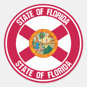 Florida Round Emblem Runder Aufkleber