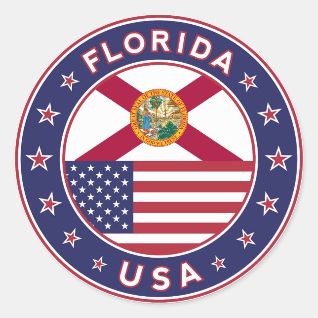 Florida Runder Aufkleber (Vorderseite)
