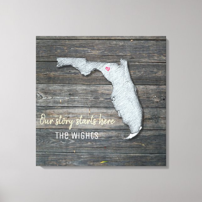 Florida Rustic Stretched Canvas Print Leinwanddruck (Vorderseite)