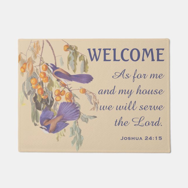 Florida Scrub Jay Birds und Verse Doormat Fußmatte (Vorderseite)