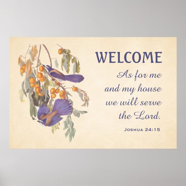 Florida Scrub Jay Birds und Verse Doormat Poster (Vorne)