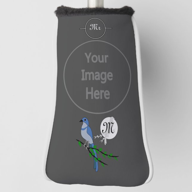 Florida Scrub Jay Monogram Wappen Golf Headcover (Rotieren 90)