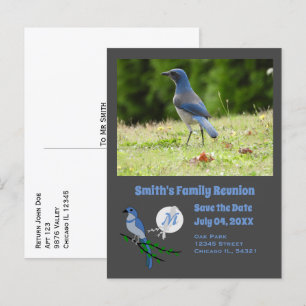 Florida Scrub Jay Wiedersehen Monogram Foto Einladungspostkarte