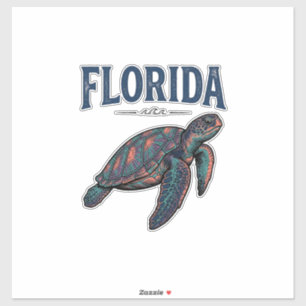 Florida Sea Turtle Vintage Engraving Grafik_1 Aufkleber