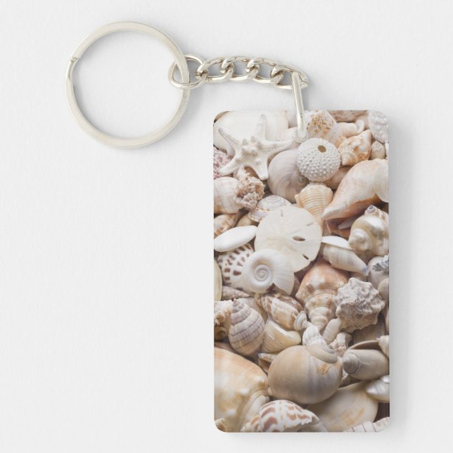 Florida-SeeMuschel-Hintergrund - Strand-Muscheln Schlüsselanhänger (Vorderseite)