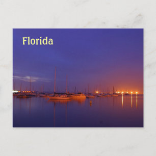 Florida Segelboote in Jachthafen bei dusk Postkart Postkarte