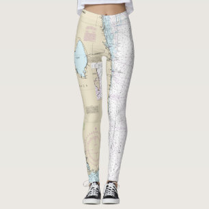 Florida segeln authentische nautische Seekarten Leggings