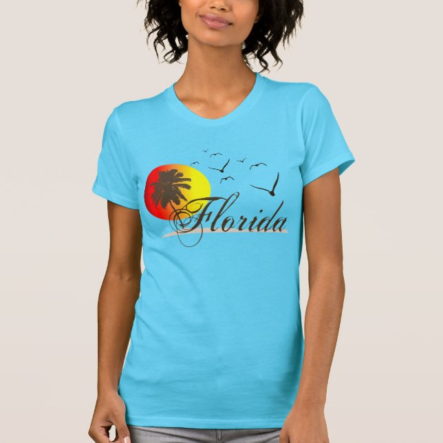 Florida setzt Sonnenuntergang auf den Strand T-Shirt (Vorderseite)