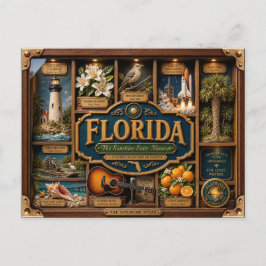 Florida Shadow Box 3D Figurine Staat Postkarte