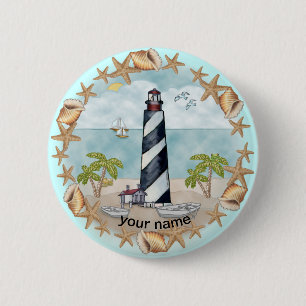 Florida Shells Leuchtturm Pin-Button Button