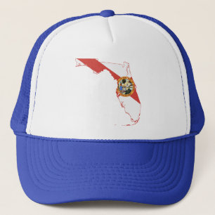 Florida-Silhouette-Karten-geformte Staats-Flagge Truckerkappe