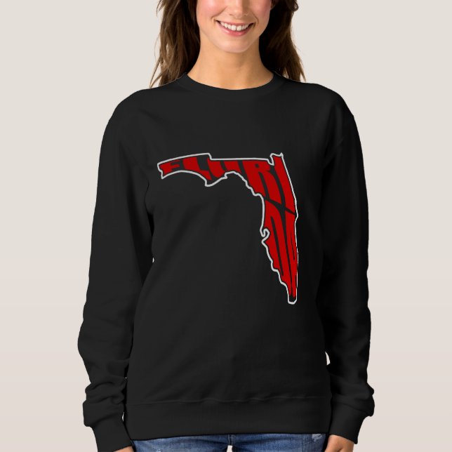 Florida-Silhouette mit Florida Text Staat Liebe Sweatshirt (Vorderseite)