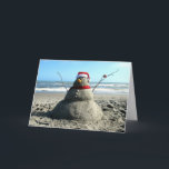 Florida Snowman (3232) - Grußkarte Feiertagskarte<br><div class="desc">In Florida wissen wir,  wie man "es funktionieren lässt" - kein Schnee? Wen kümmert es? Wir bauen einen Sandman!</div>