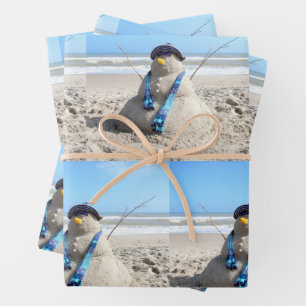 Florida Snowman - Faltpapierblätter Geschenkpapier Set