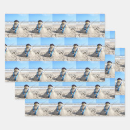 Florida Snowman - Faltpapierblätter Geschenkpapier Set
