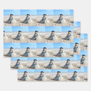 Florida Snowman - Faltpapierblätter Geschenkpapier Set