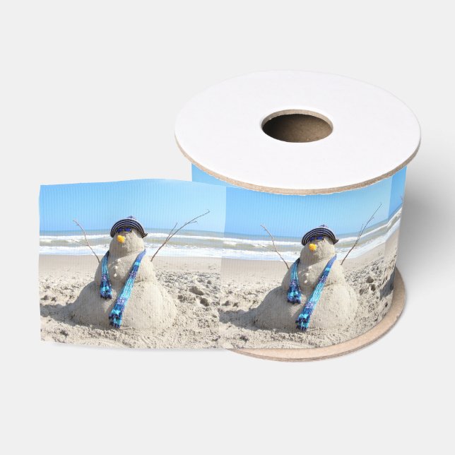 Florida Snowman - Strandskulptur - Flachbildschirm Ripsband (Spule)