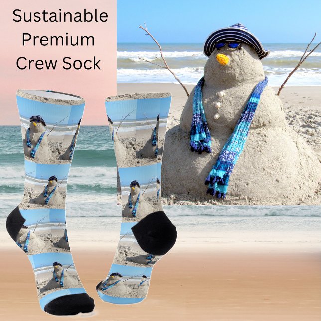 Florida Snowman - Strandskulptur Premium Socken (Beach Snowman Premium Socks)