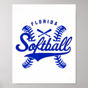 Florida Softll Vintage Herren Kinder Team Retro So Poster