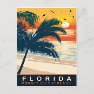 Florida, Sonnenuntergang am Strand, Reisen Postkarte