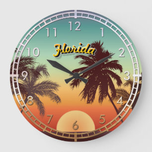 Florida-Sonnenuntergang Große Wanduhr