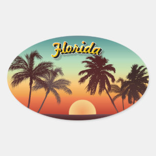 Florida-Sonnenuntergang Ovaler Aufkleber