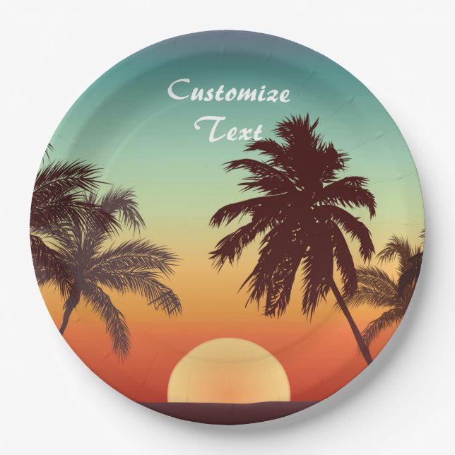 Florida-Sonnenuntergang Pappteller (Vorderseite)