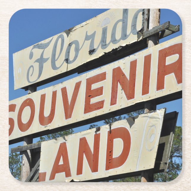 Florida Souvenir Land Schild wiederverwendbar Rechteckiger Pappuntersetzer (Vorderseite)