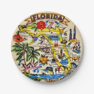 Florida-Souvenir-Papierteller Pappteller