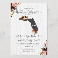 Florida Staat Hochzeit in Urlaubsort Einladung