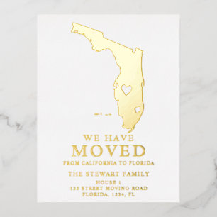 Florida Staat Karte Herz Zuhause bewegen Gold